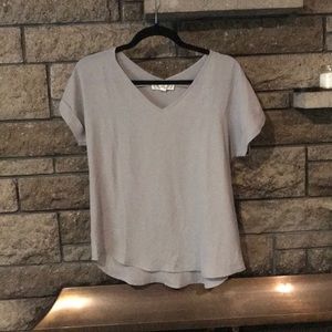 Gray Pink Rose blouse